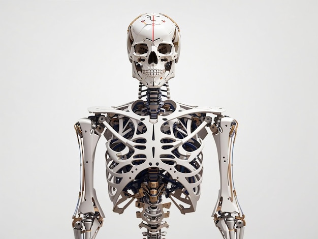 Menschliches Skelett auf weißem Hintergrund generativ ai