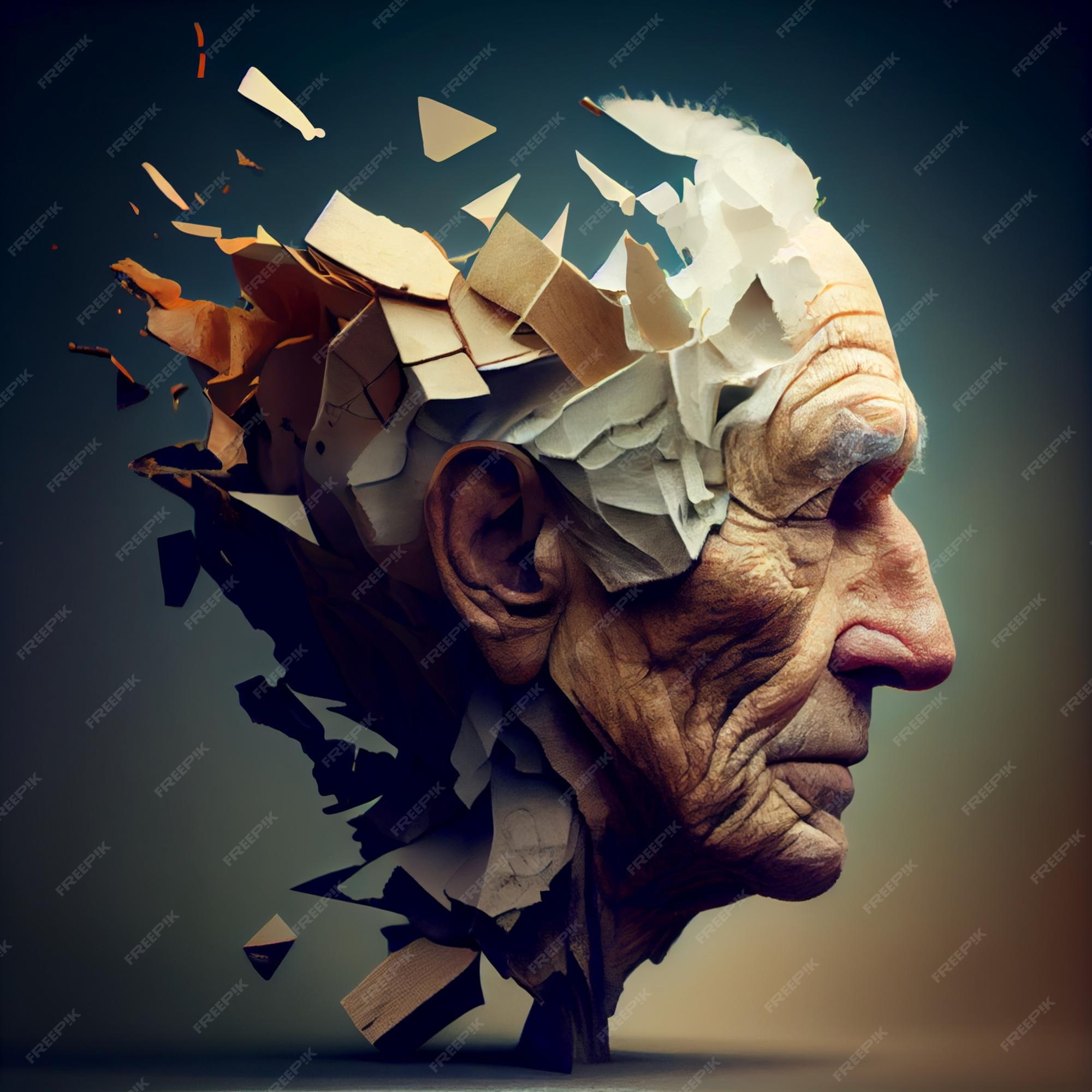 La mente de una persona mayor se desvanece ia generativa | Foto Premium