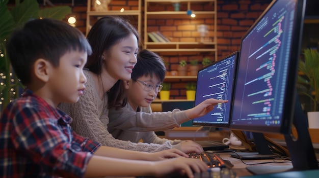 Mentor de programación que guía a los jóvenes estudiantes AIG41