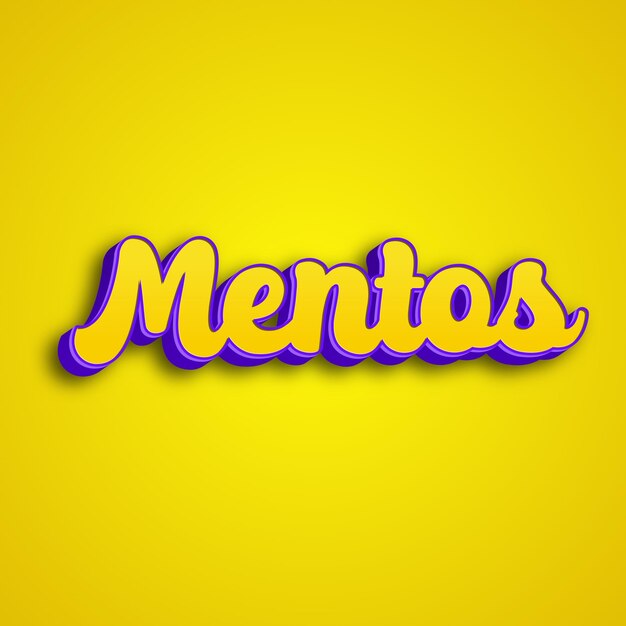 Foto mentos tipografía diseño 3d amarillo rosa blanco fondo foto jpg