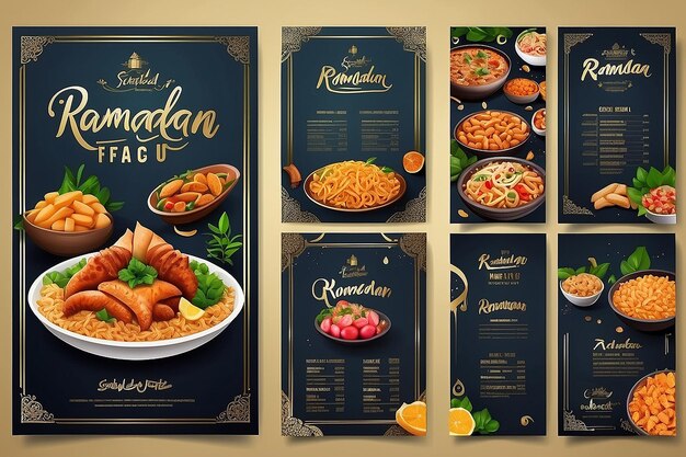 Foto menú de comida especial de ramadán diseño de plantillas de vectores de comida de redes sociales