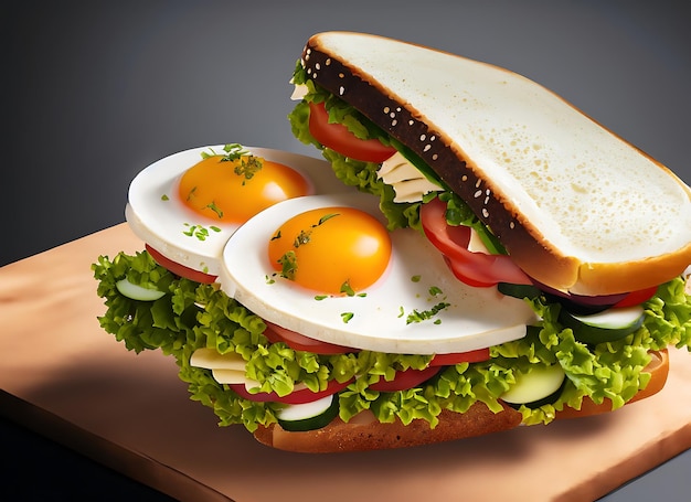 Menú de comida rápida comida comida desayuno pan sándwich verduras y huevo