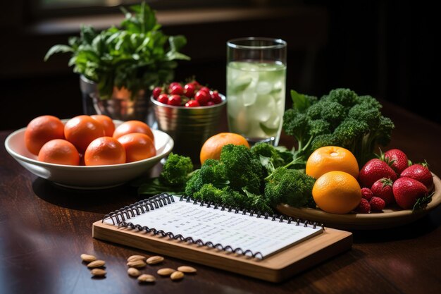 menu de dieta com alimentos saudáveis nutritivos fotografia de alimentos de publicidade profissional