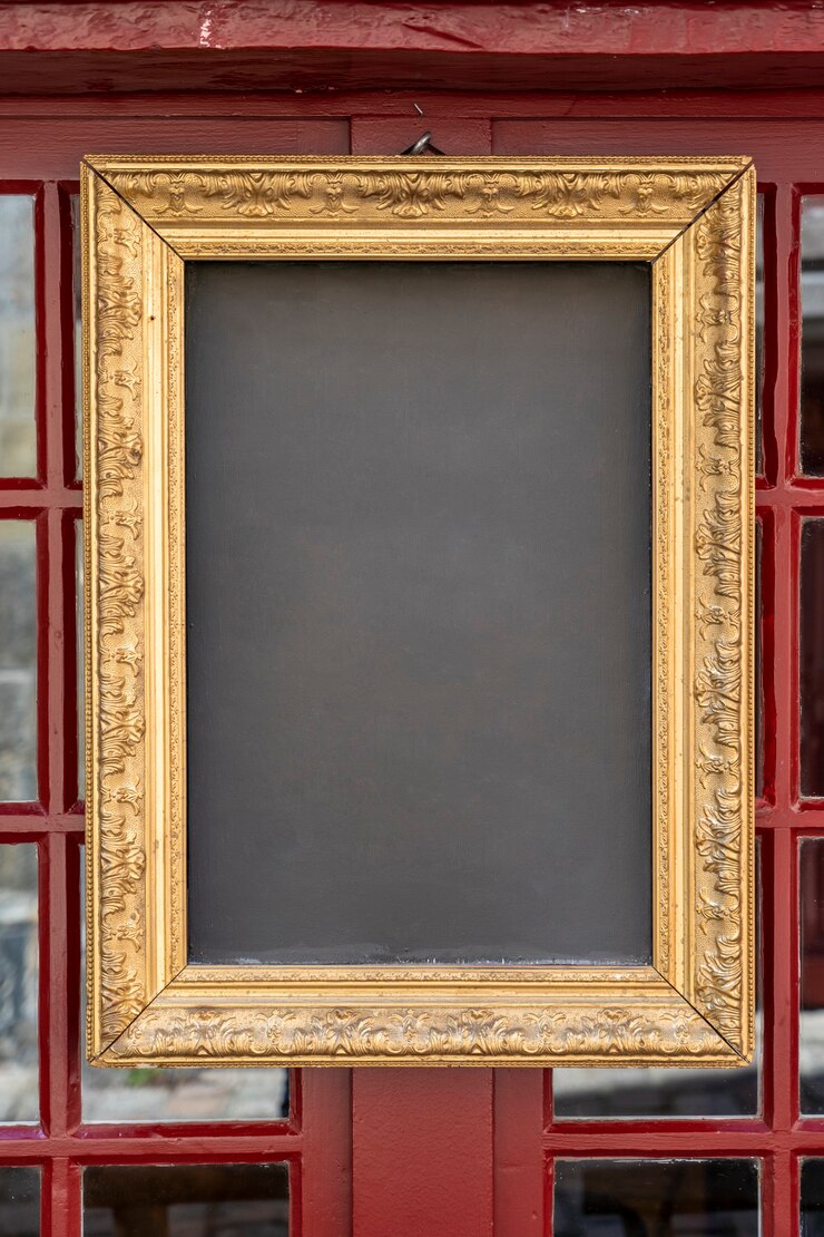 Foto menu de maquete de quadro negro em moldura de madeira