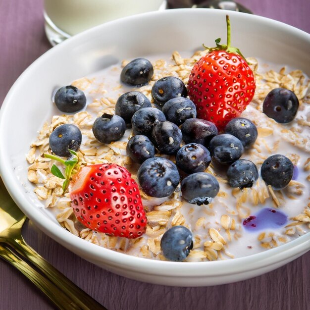 Menú Dieta Saludable avena con leche Alimentación Saludable