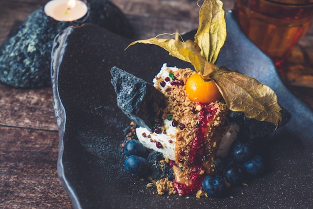 Menú de helado islandés con caña de azúcar.