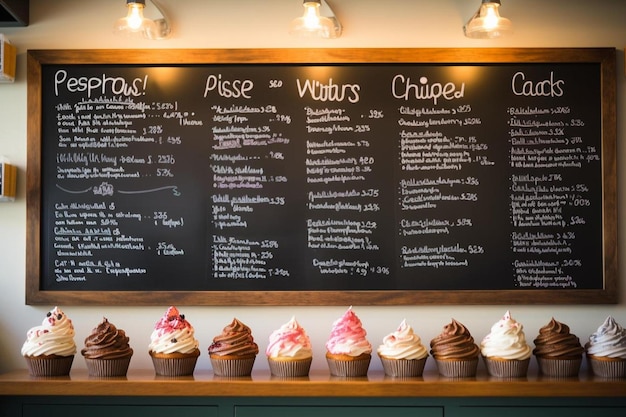 Foto un menú para un restaurante llamado helado