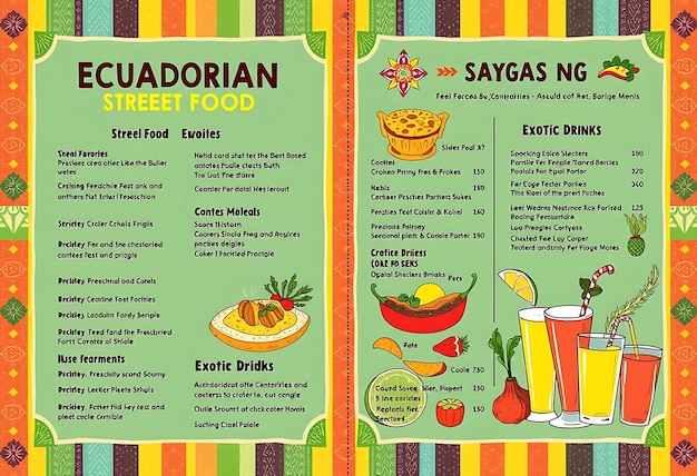 un menú para un restaurante llamado sauq
