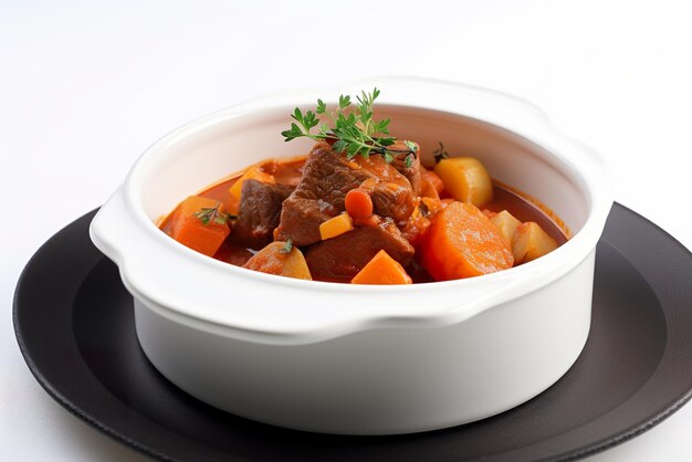 Menudo un guiso a base de tomate elaborado con patatas de hígado de cerdo y zanahorias IA generativa