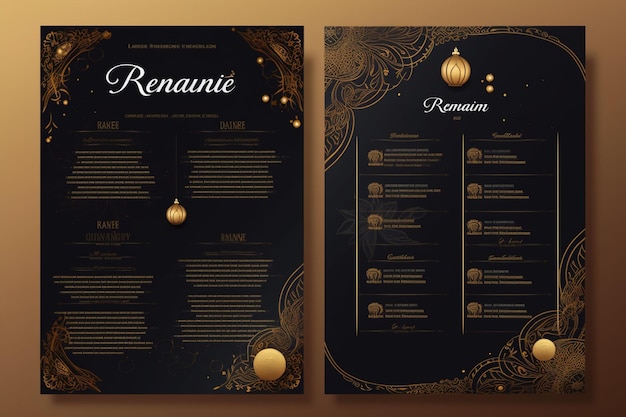 Foto menus do restaurante ramadan frente