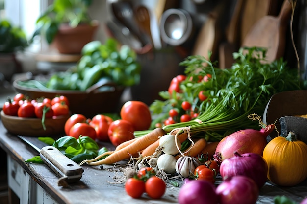 El mercado abunda en productos frescos que adornan la mesa de la cocina