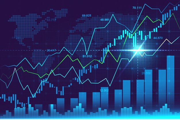 Mercado bursátil o forex gráfico en concepto gráfico