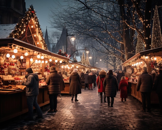 Mercado callejero de Navidad en el casco antiguo