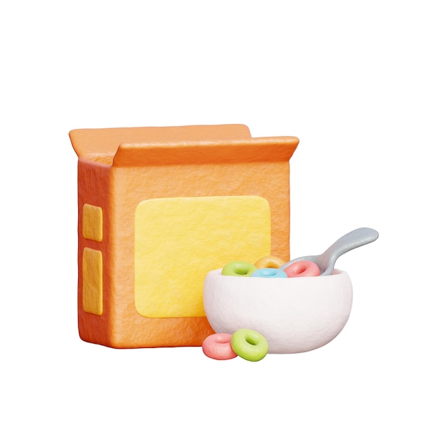 Mercado de cereales tienda de comestibles y supermercado Productos alimenticios Servicio de compras y entregas Rendering 3D