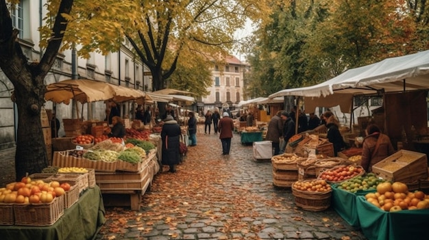 Un mercado en la ciudad de ponte de la gare