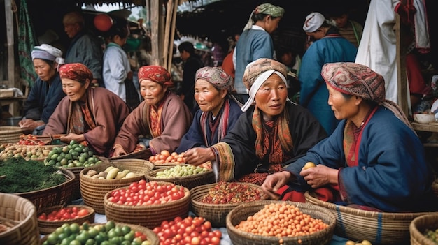 Un mercado en la ciudad de sapa