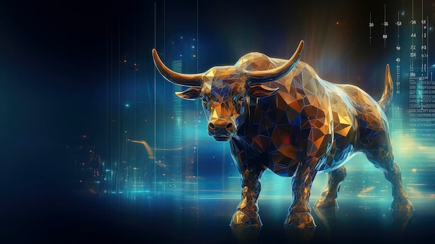 Mercado de ações bull com fundo de gráfico de ações de investimento Ações Financeiras e Econômicas