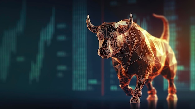 Mercado de ações bull com fundo de gráfico de ações de investimento Ações Financeiras e Econômicas