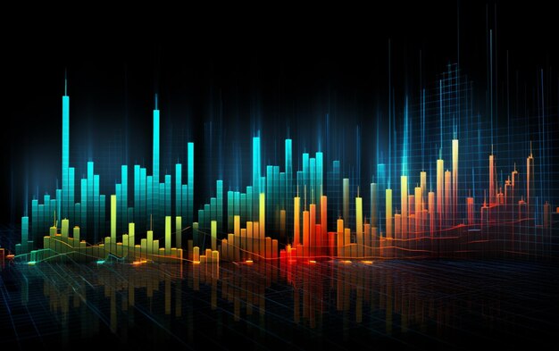 Mercado de ações e gráfico digital de negociação