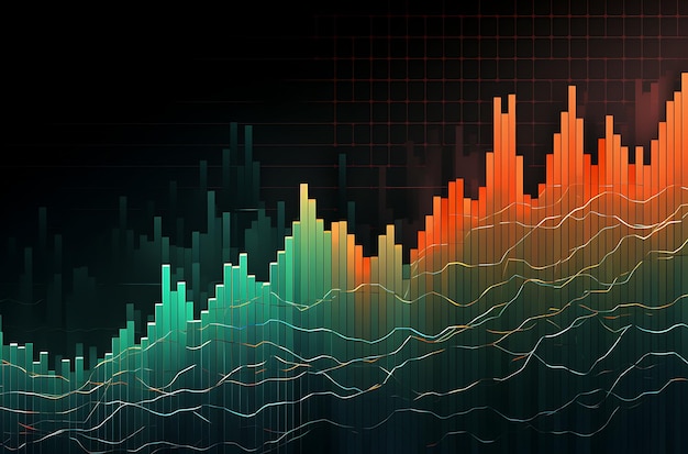 Mercado de ações ou gráfico de negociação forex em ai generativo futurista