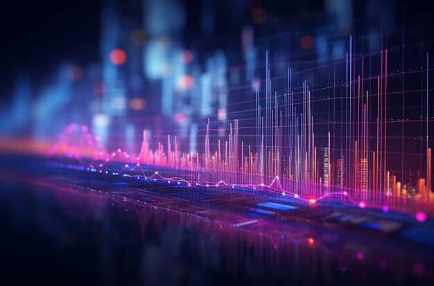 Mercado de ações ou gráfico de negociação forex em ai generativo futurista