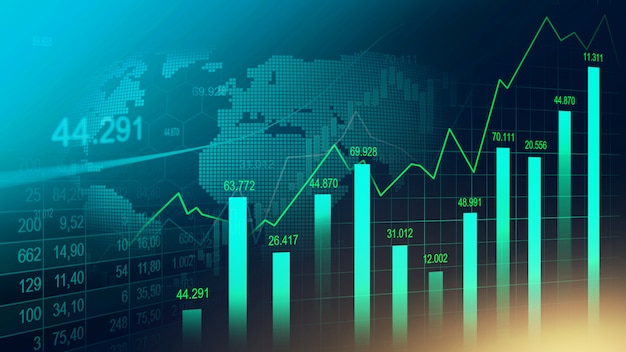 Foto mercado de ações ou gráfico de negociação forex