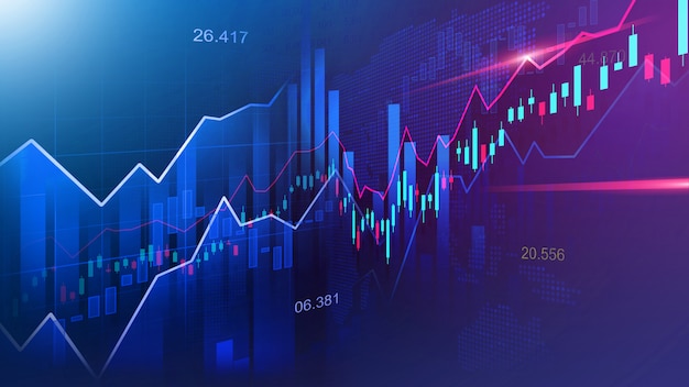 Mercado de ações ou gráfico de negociação forex