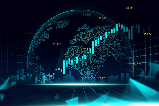 Foto mercado de ações ou gráfico de negociação forex