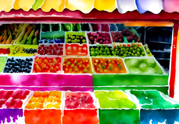 Mercado de frutas frescas