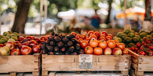 mercado de legumes e frutas IA generativa