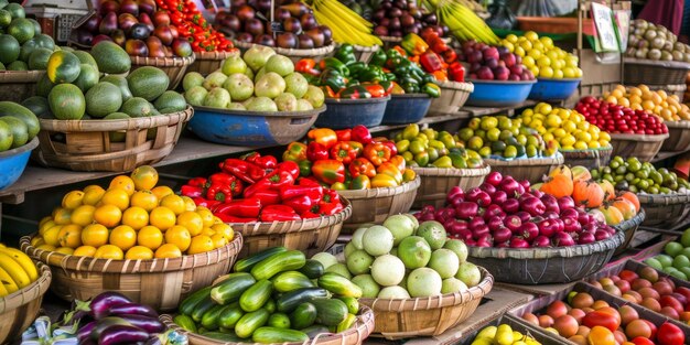 mercado de legumes e frutas IA generativa