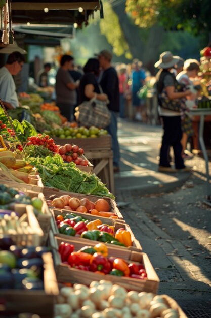 mercado de legumes e frutas IA generativa