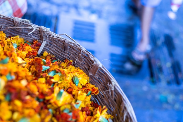 mercado de flores de naranja