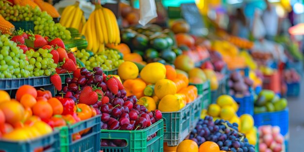 mercado de hortalizas y frutas IA generativa