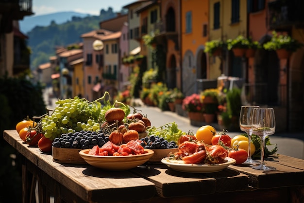 Mercado italiano colore sabores e IA geradora de vida