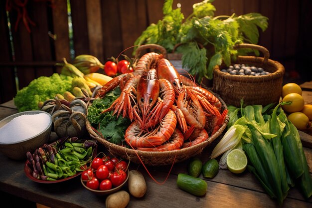 Mercado de mariscos Pesca fresca del día