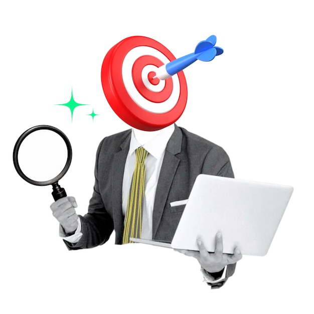 Mercado de negocios dirigido a adhesivo png dart jefe de negocios remix en fondo transparente