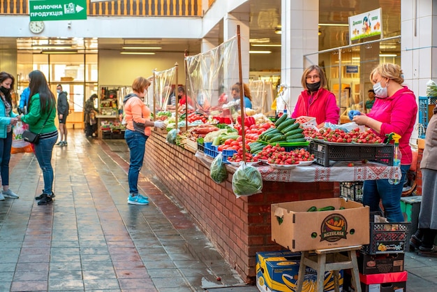 Foto mercado durante la pandemia