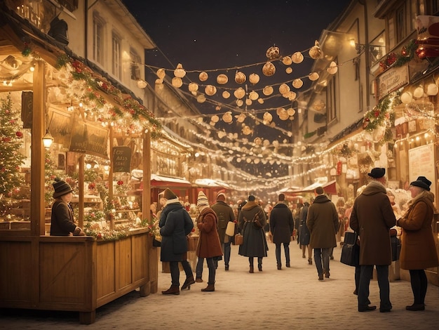 Foto mercado tradicional de navidad de aquisgrán