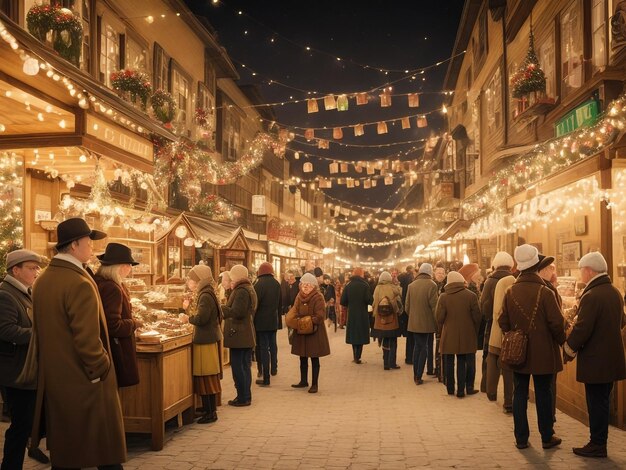 Foto mercado tradicional de navidad de aquisgrán