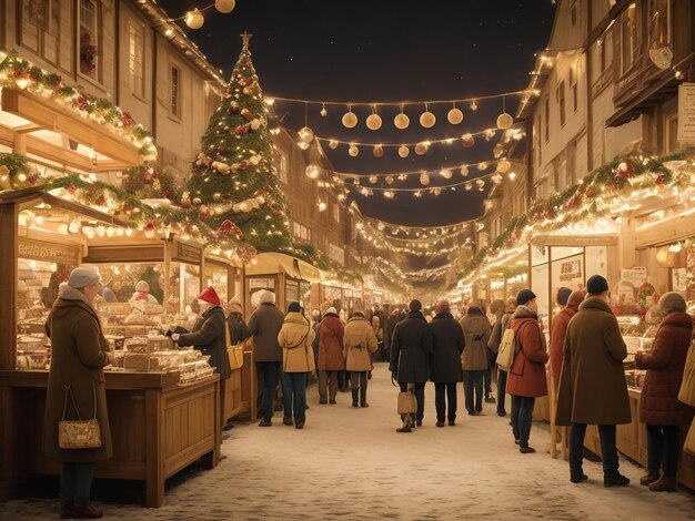 Foto mercado tradicional de navidad de aquisgrán