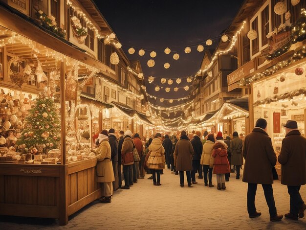 Foto mercado tradicional de navidad de aquisgrán