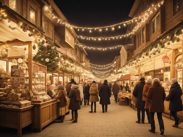 Foto mercado tradicional de navidad de aquisgrán