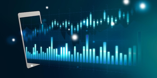 Mercado de valores gráfico de comercio de divisas inversión financiera Concepto de negocio tendencias económicas y financieras