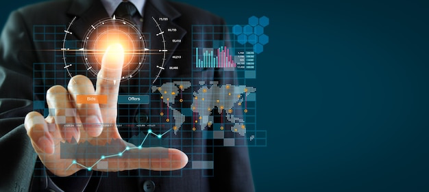 Mercado de valores o gráfico de comercio de divisas y gráfico de velas adecuado para el concepto de inversión financiera