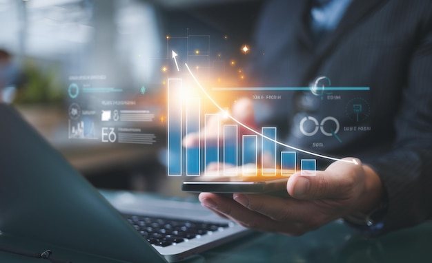 Mercado de valores o gráfico de compraventa de divisas en concepto gráfico adecuado para inversión financiera o económica
