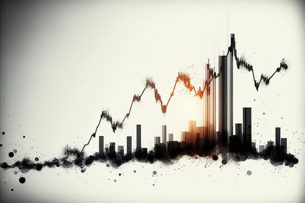 Mercado de valores o gráfico de compraventa de divisas en un concepto gráfico adecuado para la inversión financiera o la idea de negocio de tendencias económicas y todo el diseño de obras de arte Antecedentes financieros abstractos ai generativo