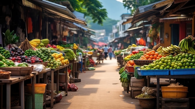 mercado de verduras y frutas
