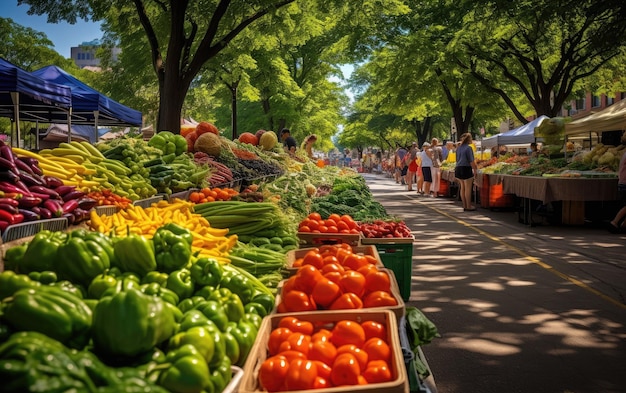 Mercado vibrante em Massachusetts