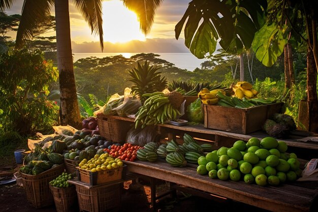 Foto mercados de agricultores tropicais